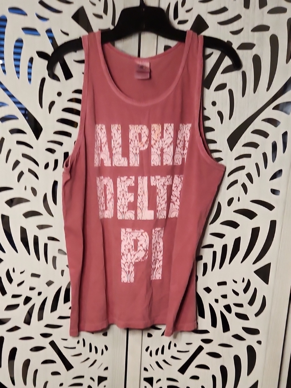 Alpha Delta Pi Floral Logo Pink Tank Top